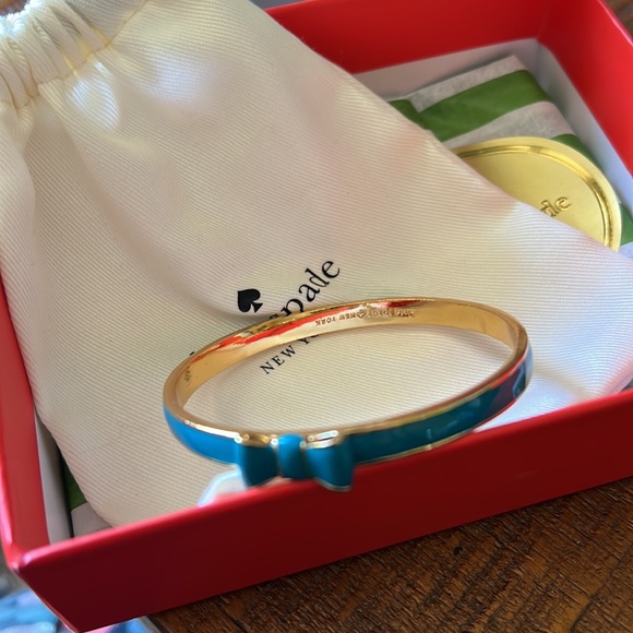 Kate spade bow bangle bracelet blue with gift box - Picture 3 of 10